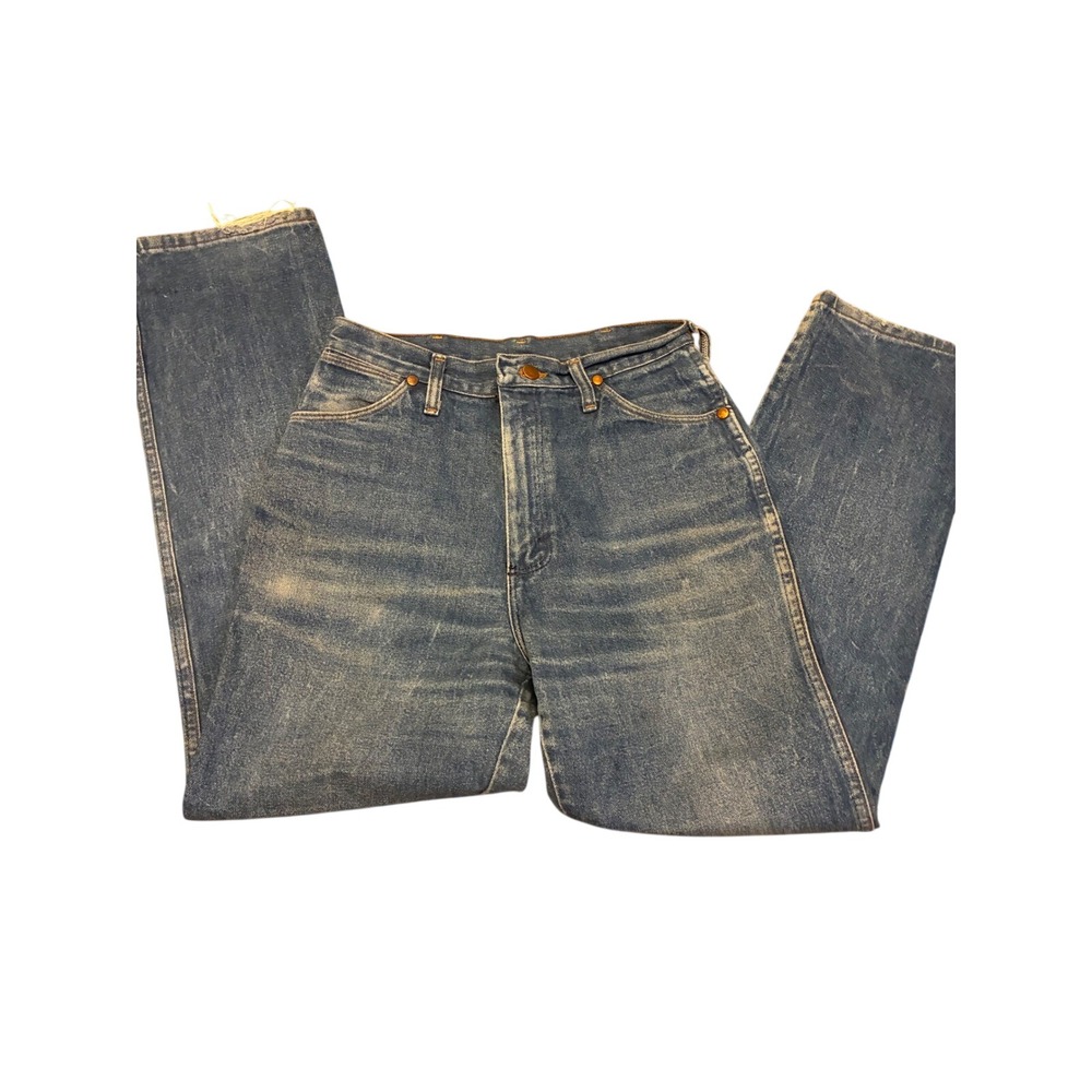 Vintage Wrangler Jeans Womens 27 High Waist Straight Leg Medium Wash Denim Blue